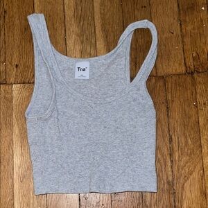 TNA Light Gray Ribbed Tank Top